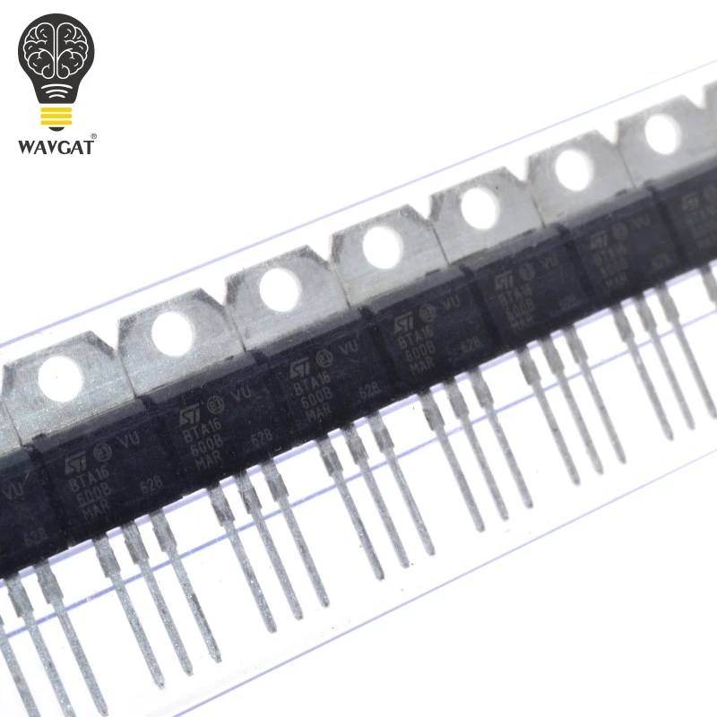 10 PCS WAVGAT BTA16-600B BTA16-600 BTA16 Triac 16 Amp 600 Volt TO-220 nuovo originale STANDARD TRIAC