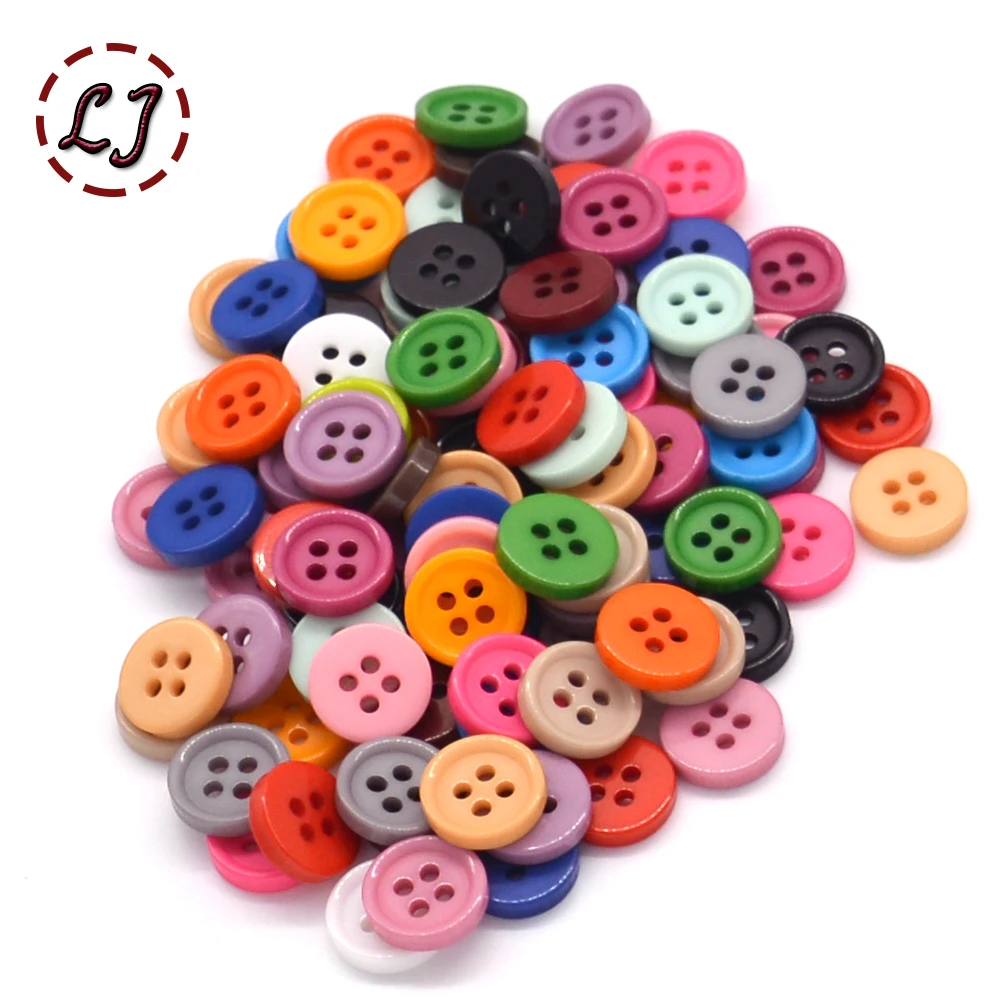 100pcs/300pcs/500pcs sewing Resin Button Round 10mm(0.4in)  candy mixed color for child cloth accessory scrapbook