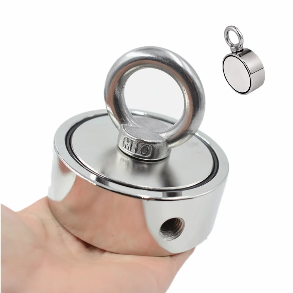 

Strong powerful Fishing Salvage Neodymium Magnet Double-side Pulling Mounting Pot with ring gear deep sea treasure hunter holder