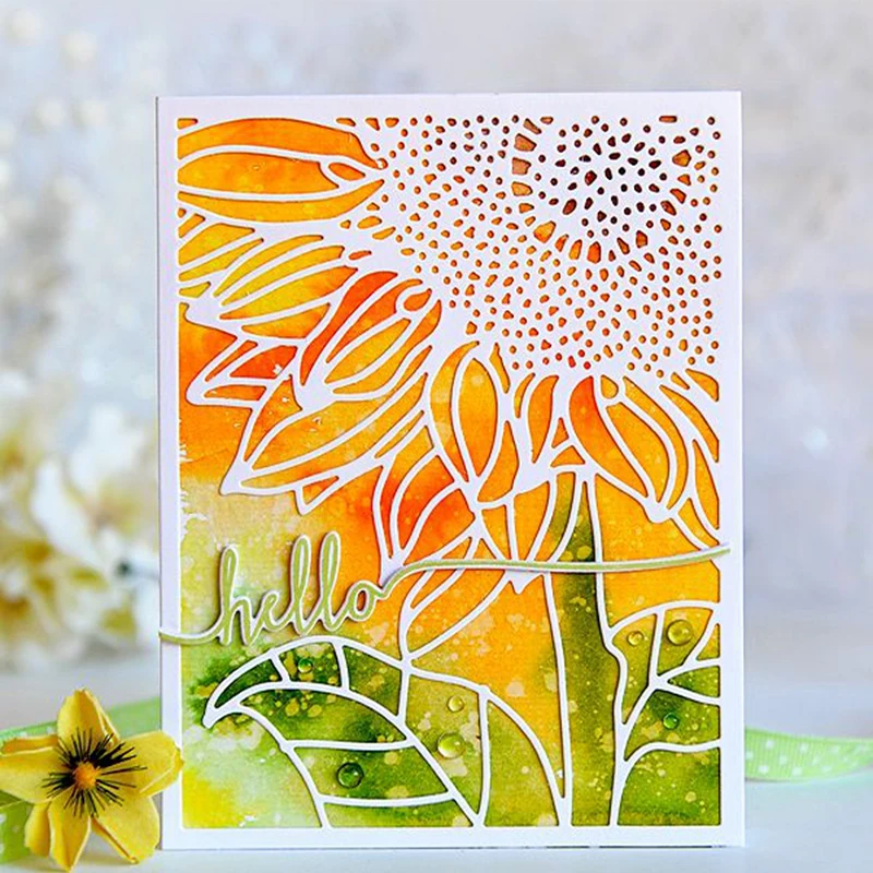 

Huge Sunflower Frame Metal Cutting Dies Stencils For DIY Scrapbooking Decorative Embossing Suit Paper Cards Die Cutting Template