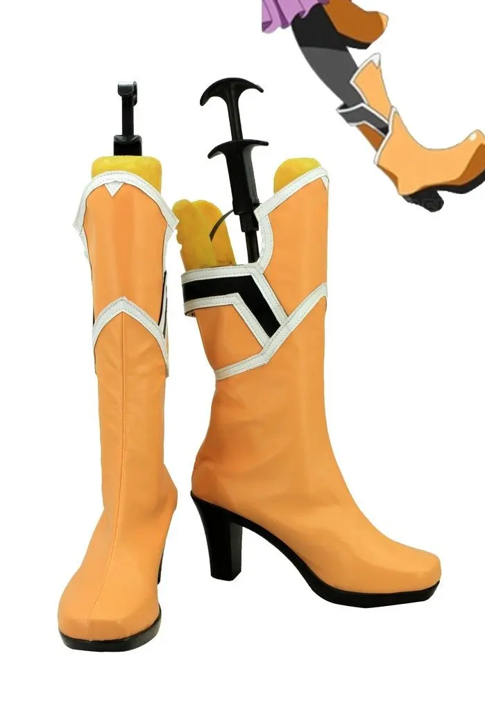 

SAO Asuna Yellow Shoes Cosplay Sword Art Online Yuuki Asuna Cosplay Boots High Heel Shoes Custom Made Any Size