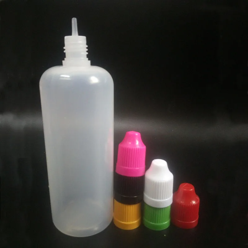 2000pcs/lot Empty PE 120ml E liquid Dropper Bottles With Childproof Cap and Long Thin Tip For E liquid Nail Gel