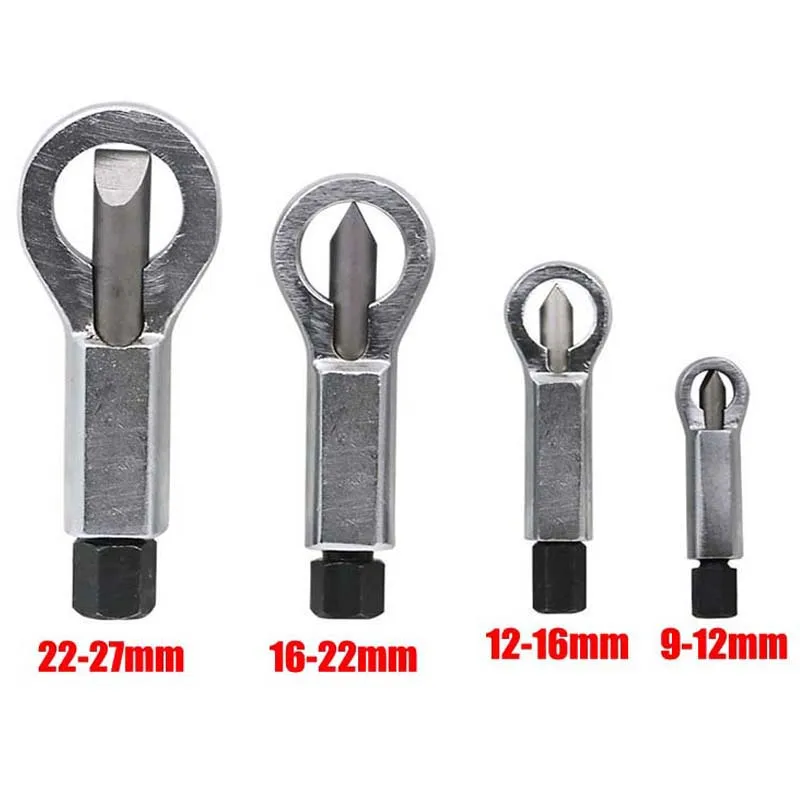 4PCS Heavy Duty Rust Resistant Damaged Nut Splitter Remover Rusty Nut Splitter Spanner Remove Cutter Tool Steel Wrench Hex DZ211