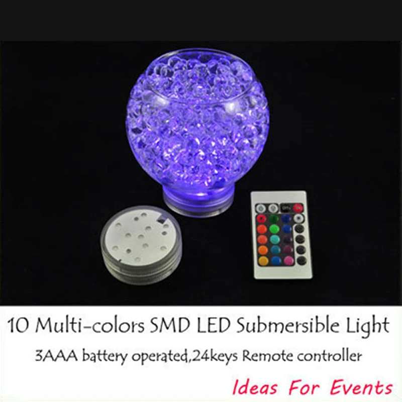 

New Free Shipping 12pcs/lot Battery operated Color Changing Submersible led vase Light for party Wedding Decoration