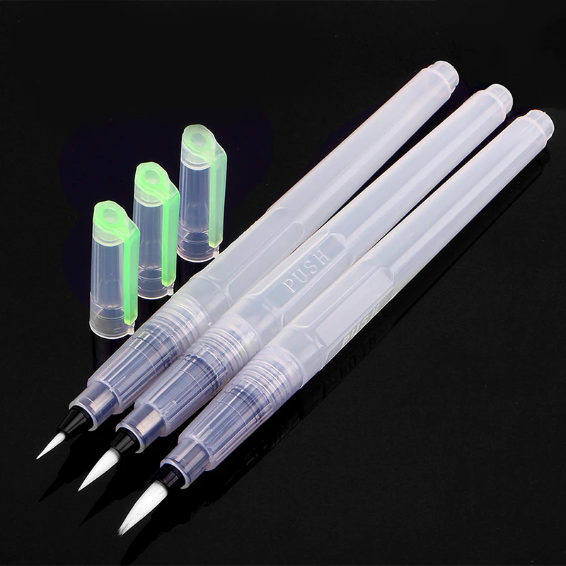 3Pcs Refillable Water Brush Ink Pen for Water Color Calligraphy Drawing Painting Illustration Pen Office Stationery