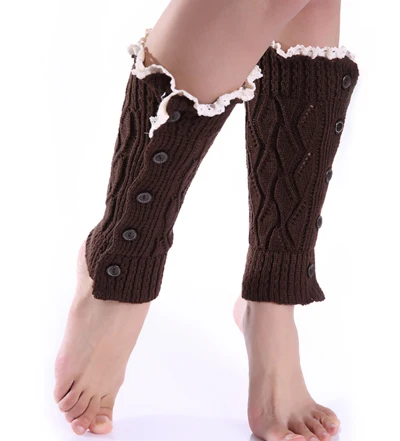 NEW lace button down leg warmers women fashion 24pair/lot #3929