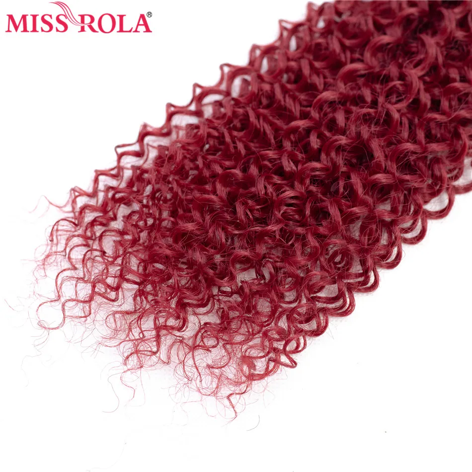 Miss Rola-Extensions de cheveux bouclés synthétiques, faisceaux de cheveux ombrés, tissages de cheveux, fermeture gratuite, T1B, BUG, 18 "-22, en effet, 6 pièces par paquet, 200g