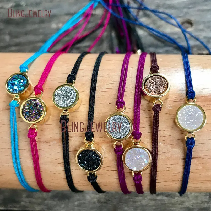 Mix colors Druzy Bracelet Drussy Friendship , Druzzy String  BM16079