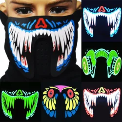 LED Music Light Airsoft Mask Luminous Glowing Flash Cosplay Masks Mascaras Halloween Carnaval Party Supplies Christams Decor