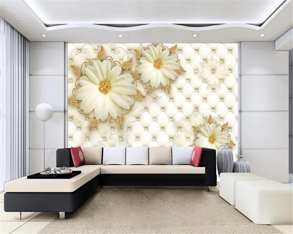 Custom Wallpaper HD Pearl Pearl Flower Butterfly Romantic TV Backdrop Living Room Bedroom Mural 3d wallpaper for walls