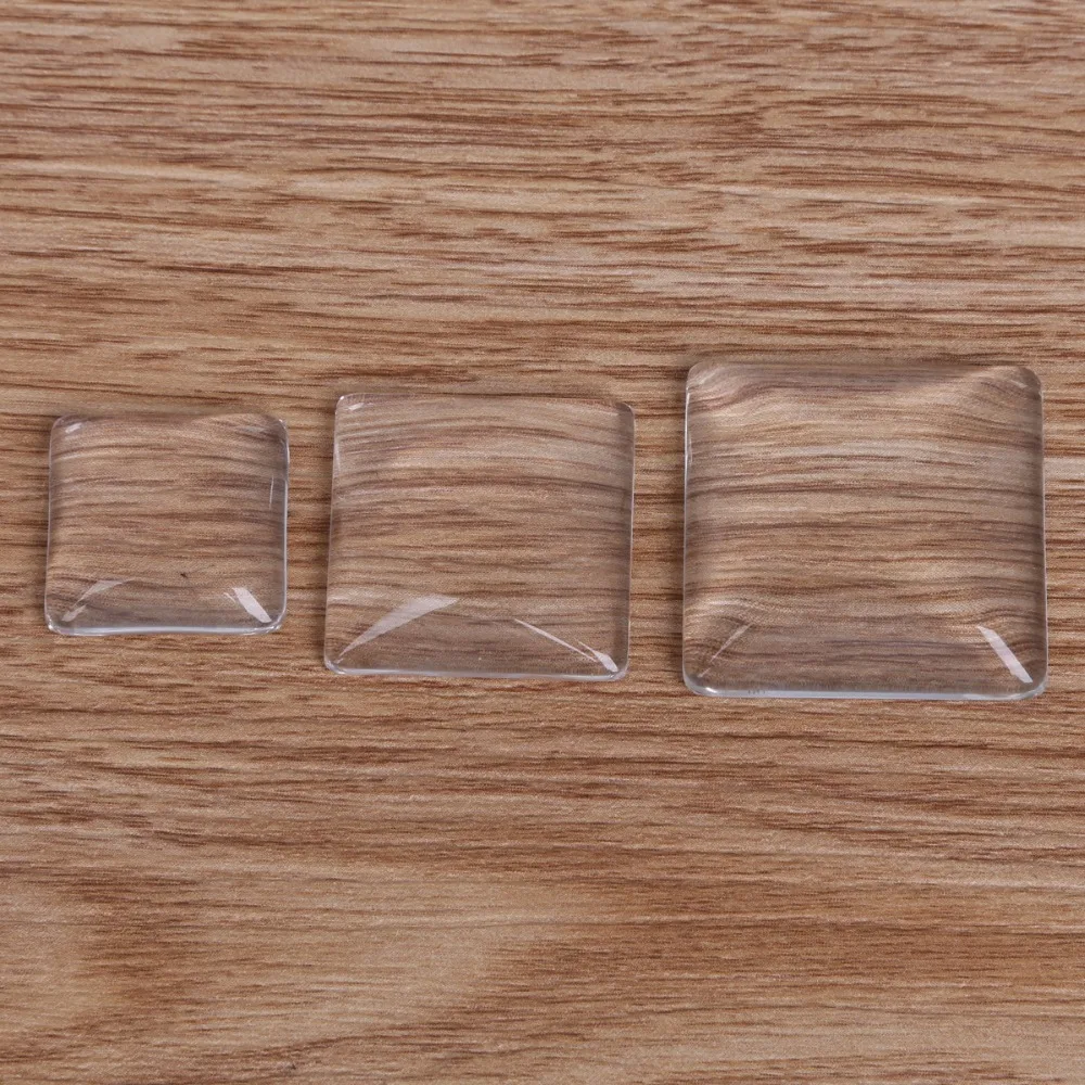 10~50Pcs/Lot Round Oval Square Flat Back Glass Cabochon 8 12 20 25mm Transparent Clear Crystal Cabochon Cameo Diy Jewelry Making