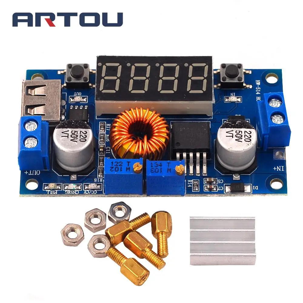 DC-DC XL4015 5A Digital LED Drive Lithum Battery Charger Module CC/CV USB Step Down Buck Converter With Voltmeter Ammeter