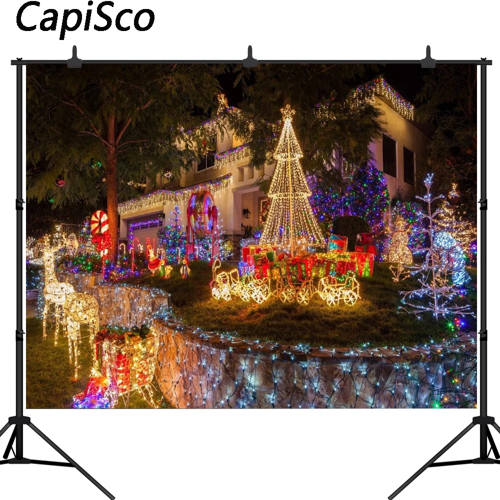 Capisco Wonderful Light Christmas Garden Photography Backdrops Vinyl Backdrop Custom Photographic Backgrounds For Photo Studio