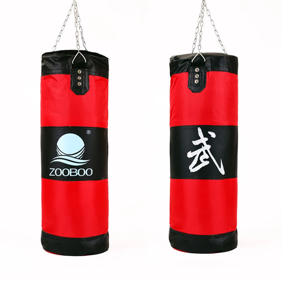 Bolsa de boxeo de 100cm para entrenamiento, saco de boxeo MMA con gancho colgante, bolsa de lucha para patadas, saco de arena para perforar