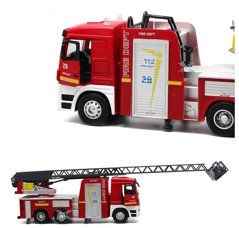 Hot sales Big toy car,Large engineering car,1:32 scale alloy Fire engines,Ladder fire truck Sound and light car,wholesale