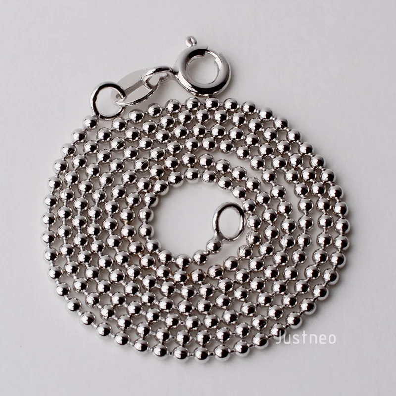 JustNeo Solid 925 Sterling Silver Ball Chain Necklace,Basic Chains for Pendants