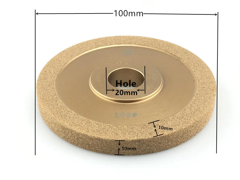 100mm Flat-shaped Gold Brazing Diamond Grinding Wheel Grit 80-400 Tool Disc Saw Blade Resin Diamond Grinding Wheel for Rotary Ab