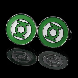 classical Cufflinks Green Lantern Men Suit Brand fashion high-quality Cuff buttons Suit Groomsmen Jewelry Gifts