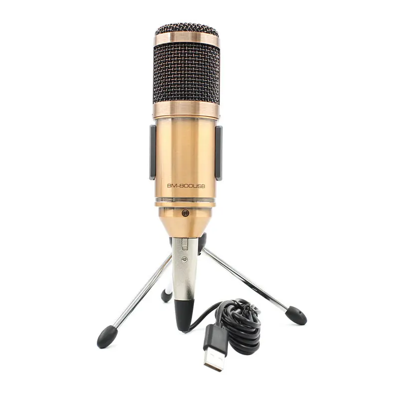 BM 800  USB Condenser Microphone Studio With Stand Tripod Adjustable Mic For Computer Recording Karaoke PC Upgraded BM800