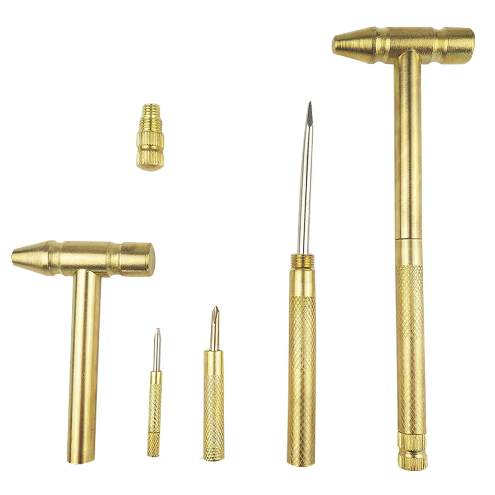 Miniature copper-plated hammer Walnut hammer  Multifunctional Screwdriver Set Hammer Tool