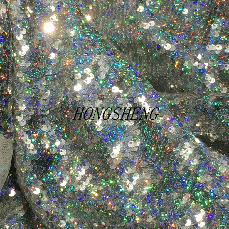 1Meter 23Colors NEW Shiny Tulle Mesh Sequined Lace for Table Decoration Dresses Sewing High Quality 5MM Sequins Fabric Patchwork
