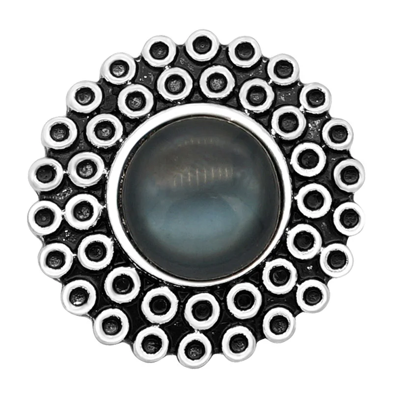 New KZ3056 Beauty Charm Round Small circles Cat eye Metal 18MM snap buttons for DIY snap jewelry