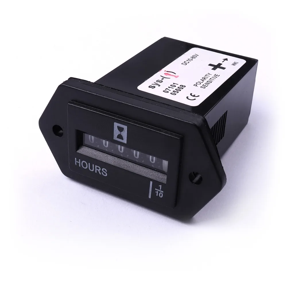 1PC 6V-80V/ 12V-36V/ 10V-80V Hour Meter Boat Engine Car Trucks Mechanical Hourmeter Counter Timer/Digit Hour Meter Gauge