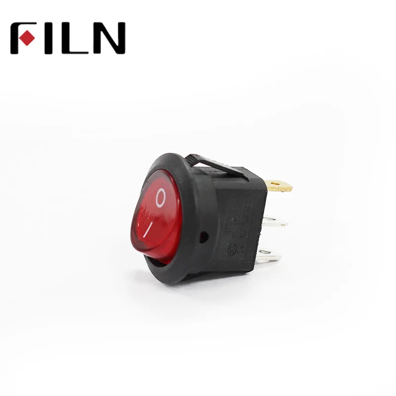 FILN KCD1 24v 110v 220v red blue Sliver contact waterproof plastic round toggle switch 3pins on off boat rocker switch