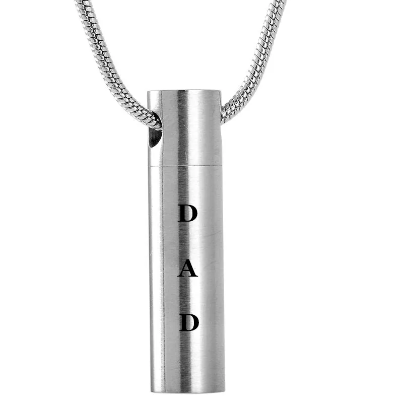 IJD2023 Mom Dad Stainless Steel Urn Necklaces for Women Men Cremation Pendant Necklace for Memorial Ashes