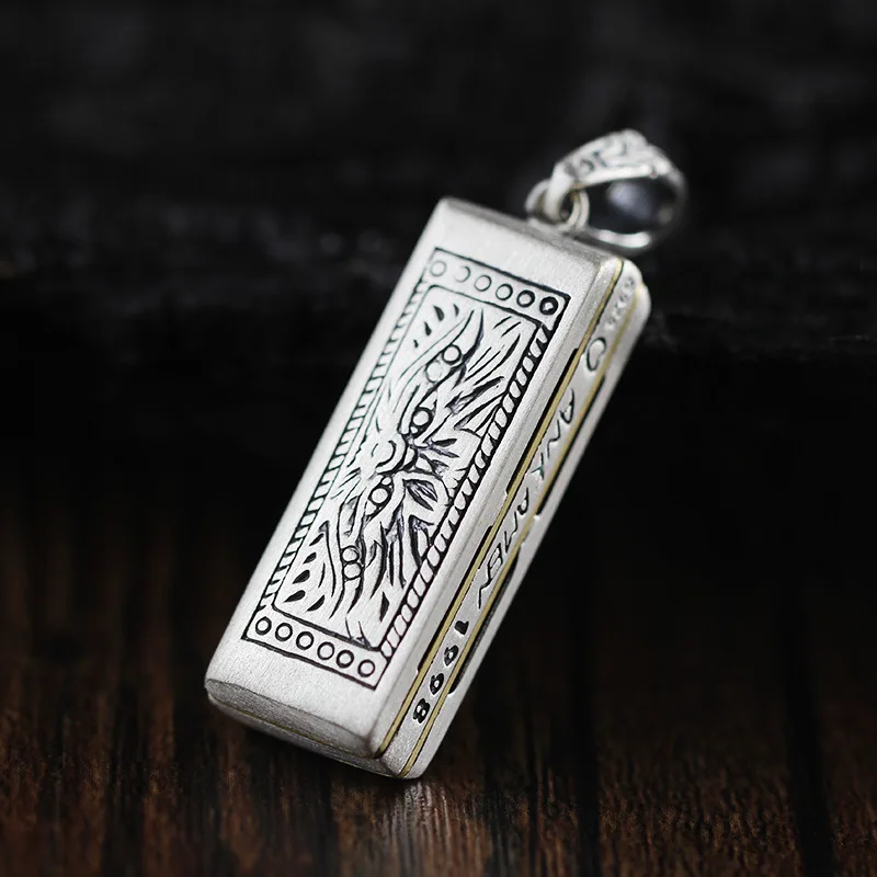 Handmade Harmonica Pendant Vintage Cuboid Geometry Can Blew Original Design 925 Sterling Thai Silver Necklace Men Women Jewelry