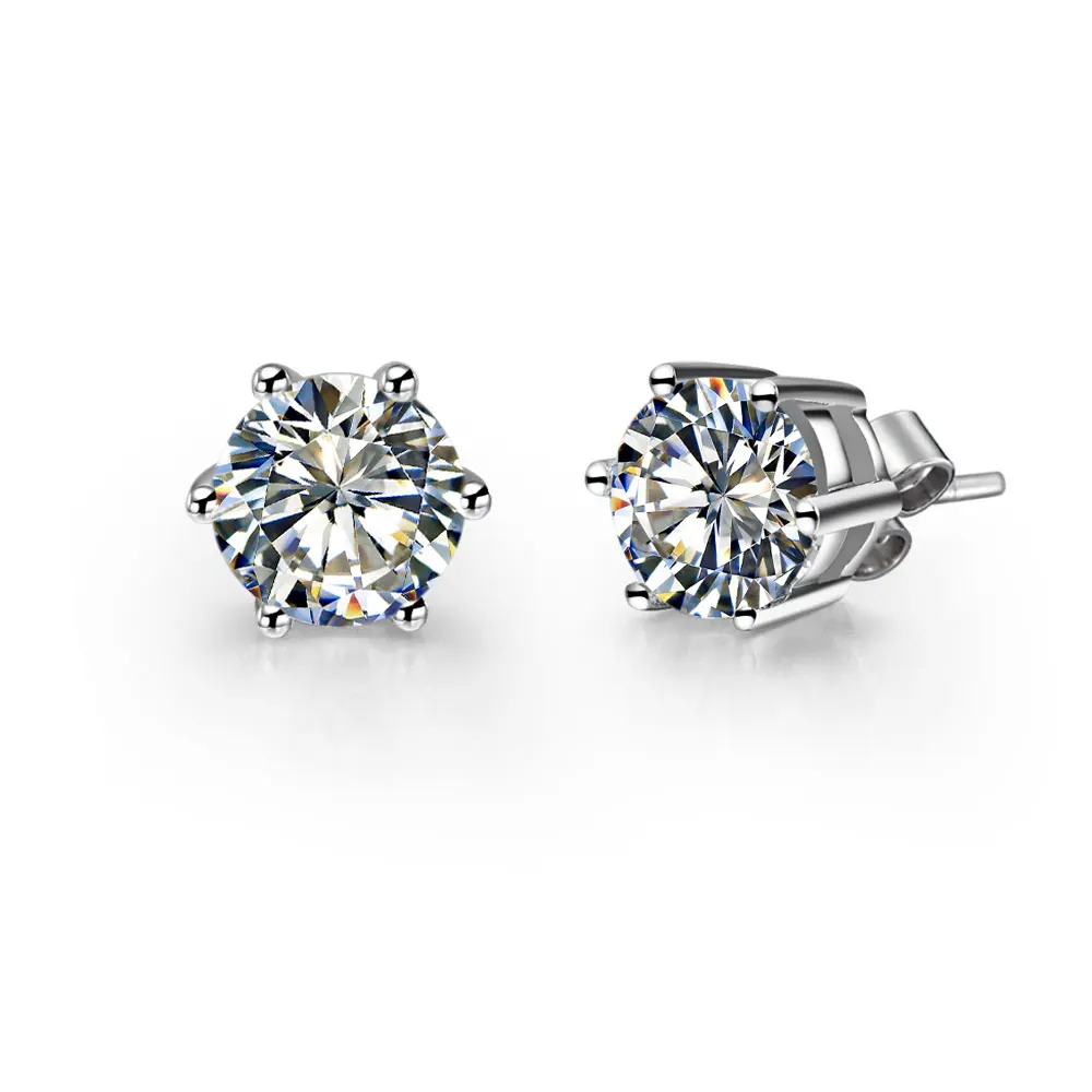 

Test Positive Authorized 0.3Ct 4.0mm each D VVS1 Moissanite Diamond Stud Earrings Solid Platinum 950 Earring