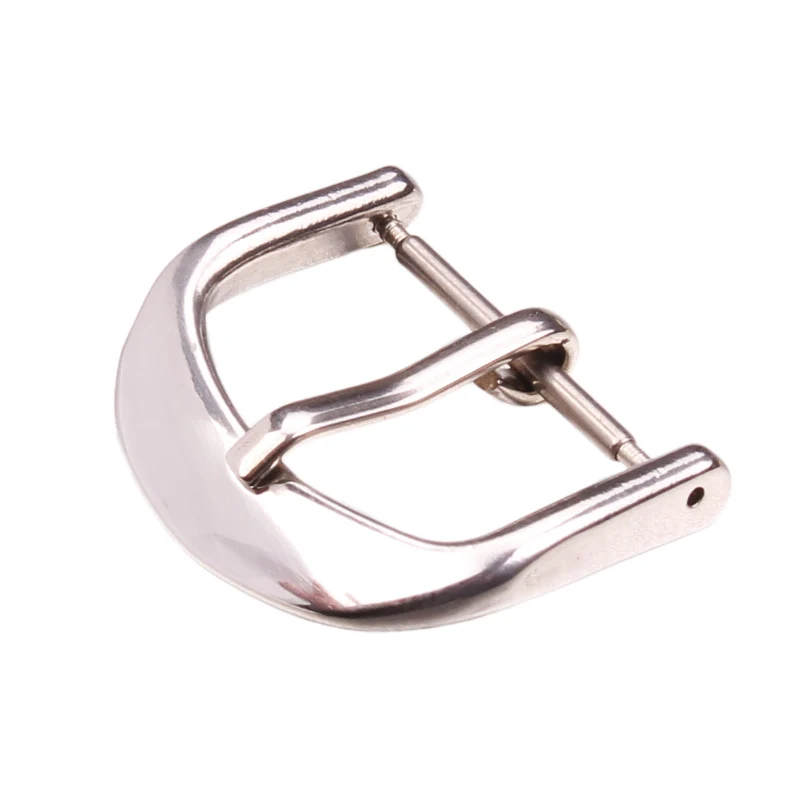 Solid Stainless Steel Silver Gold Watch Buckle 12 1618 20 22mm Metal Polished Leather Watchbands Strap Clasp Watches Accessories