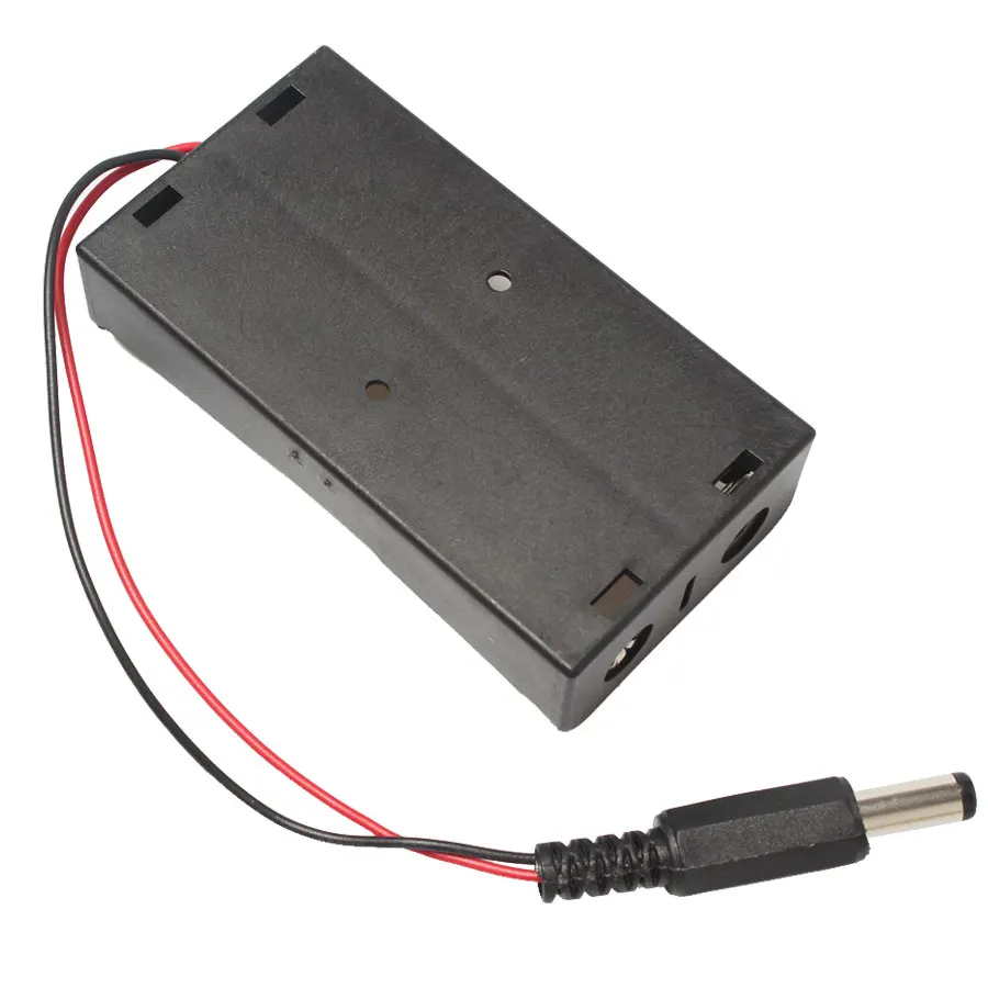 

20pcs/lot MasterFire 2 x 3.7V 18650 Batteries Storage Box Holder Case Shell 2 Slots With Wired Lead&DC Connector 5.5*2.1mm Plug