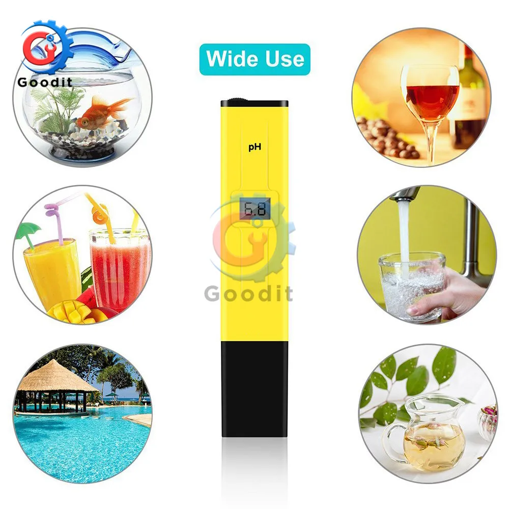 Digital PH Meter PH Pen Tester Acidity Water PH Meter Professional for Home School Laboratory Aquaculture Aquarium Swimming Pool