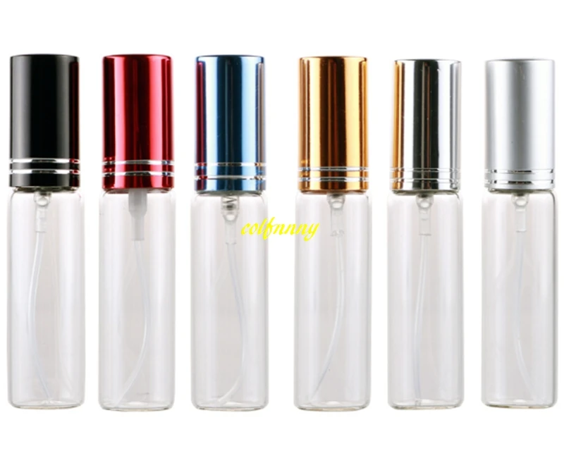 

2000pcs/lot 10ML Clear Glass Spray Perfume bottle Transparent Emtpy Refillable bottles With Full cover cap 18x82mm