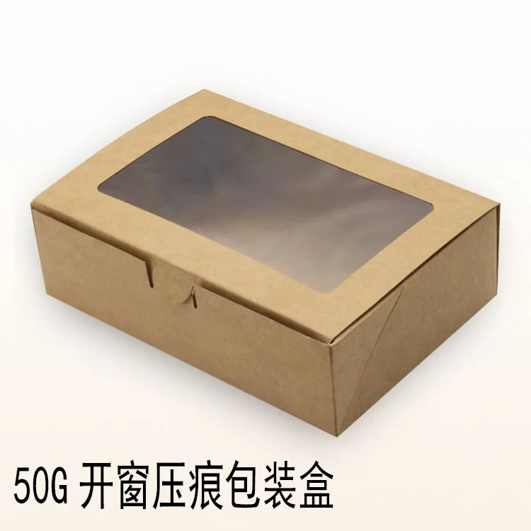 

30pcs Cupcake box with clear window Gift Packaging box For Wedding Home Party Cake Holders boxes Brown kraft paper box 18x12x5cm