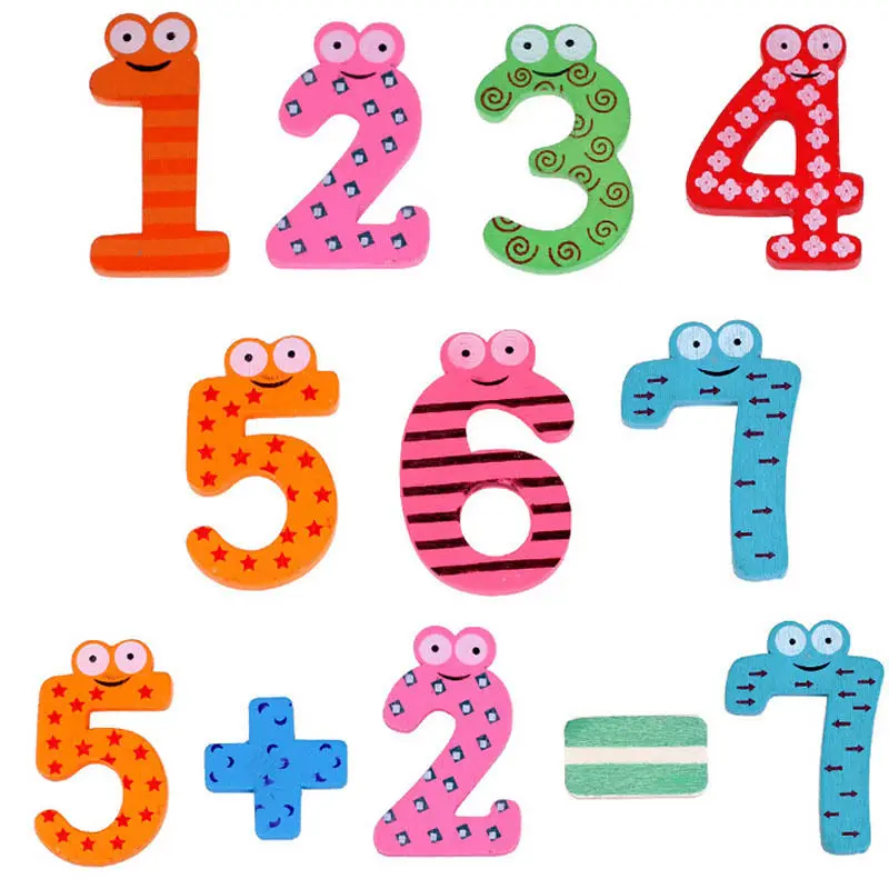 

15 Pcs/Set Cute Number Baby Kids Children Wooden Alphabet Refrigerator Fridge Magnets Stick Figure Educational Learn Toys WJ20