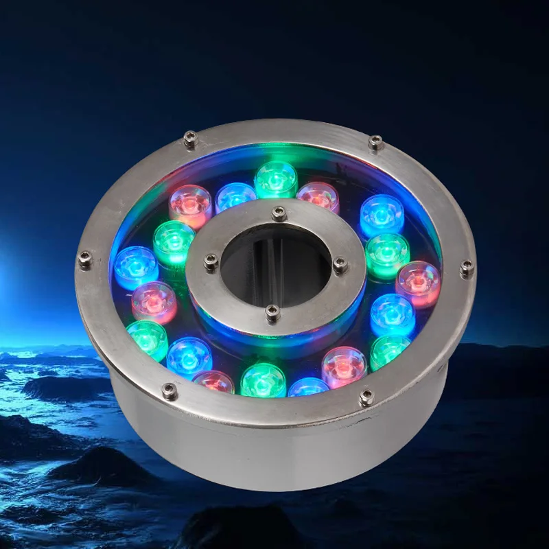 Imagem -02 - Venda Quente Led Fonte de Luz 6w 12 18 Led Piscina Luz Livre Ac12v Ac24v Luzes Subaquáticas Fontes à Prova Dip68 Água Ip68