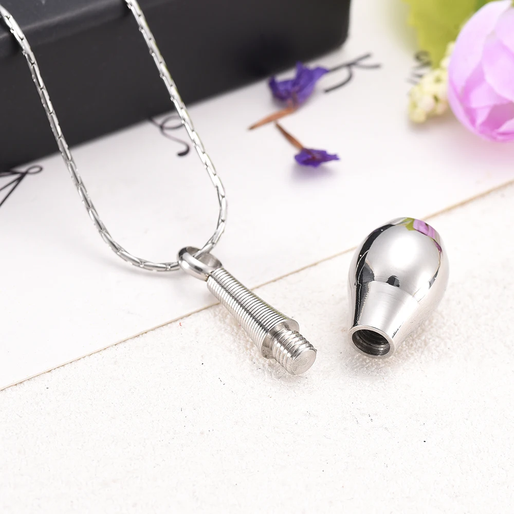 High Grade 30mm Openable Teardrop Urn Necklace  Stainless Steel Ash Holder Cremation Urn Pendant Memorial Jewelry    CMJ9278