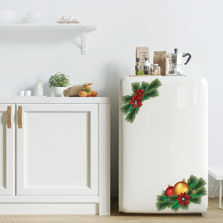 Weihnachtsdekoration, Wandaufkleber für Toilette, Kühlschrank, Schrank, Glas, Fenster, Heimdekoration, Kunst-Aufkleber, Tapeten-Wandbild-Aufkleber – Detail 11