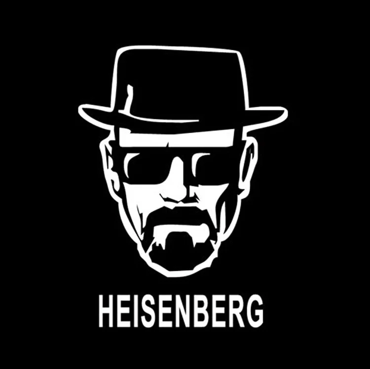 18*14CM HEISENBERG Waterproof Car Sticker Decal Car Styling Motorcycle Accessories Black/Silver C1-0129