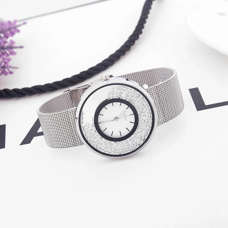 Reloj de pulsera de oro rosa para mujer, cronógrafo de lujo con diamantes de imitación, nuevo