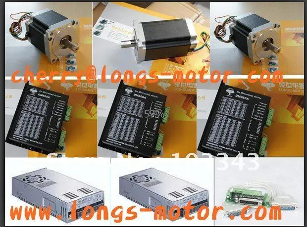 3Axis Nema34 Stepper Motor 880OZ-In(2pcs )&1232oz-in(1pc)  ,stepper motor driver DM860A for Control CNC Mill