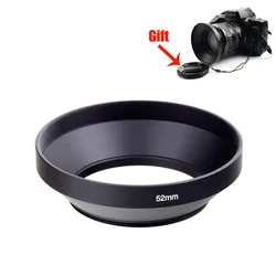 Metal Lens Hood Wide Angle 37mm 39mm 40.5mm 43mm 46mm Screw-in Lente Protect + Lens Cap For Canon Nikon Sony Olympus DLSR