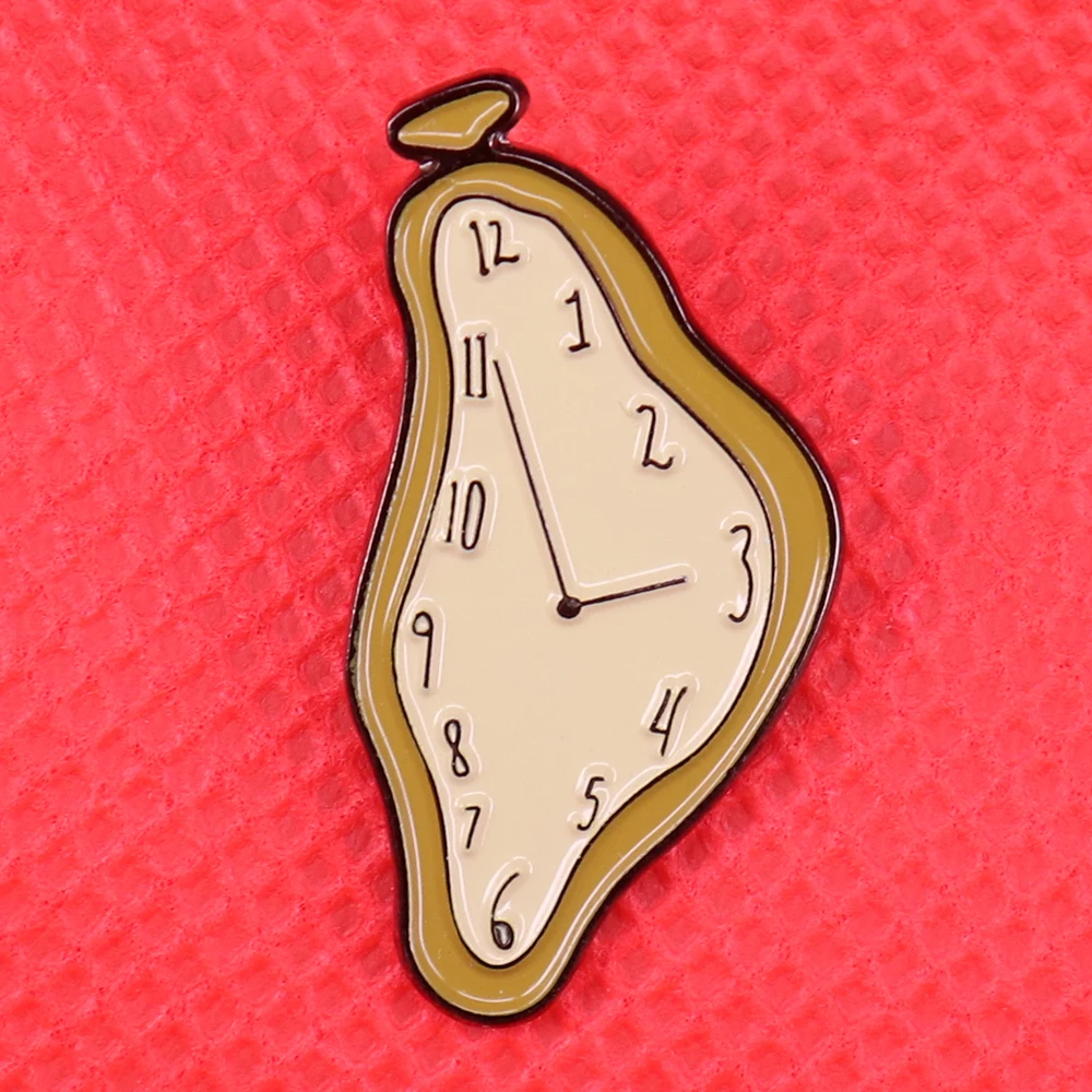 Elvador-女性と男性のための物理的クロックエナメルピン,絵画バッジ,芸術的なギフト