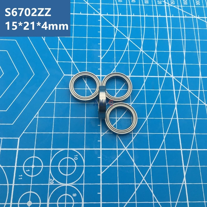 

Free Shipping 10pcs high quality of S6702ZZ ultra-thin Stainless Steel Bearing S61702Z 15*21*4 Mm 440c Material S6702 Z