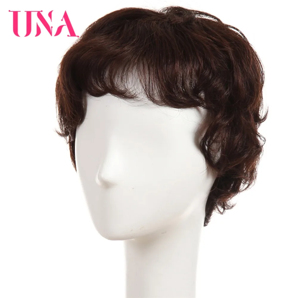 UNA Remy Olmayan Brezilyalı İnsan Saç Peruk Kadınlar İçin Fantezi Dalga 150% Yoğunluk Rengi # 2/33 # 1 # 1B # 2 # 4 # 27 # 30 # 33 # 99J # HATA # 350