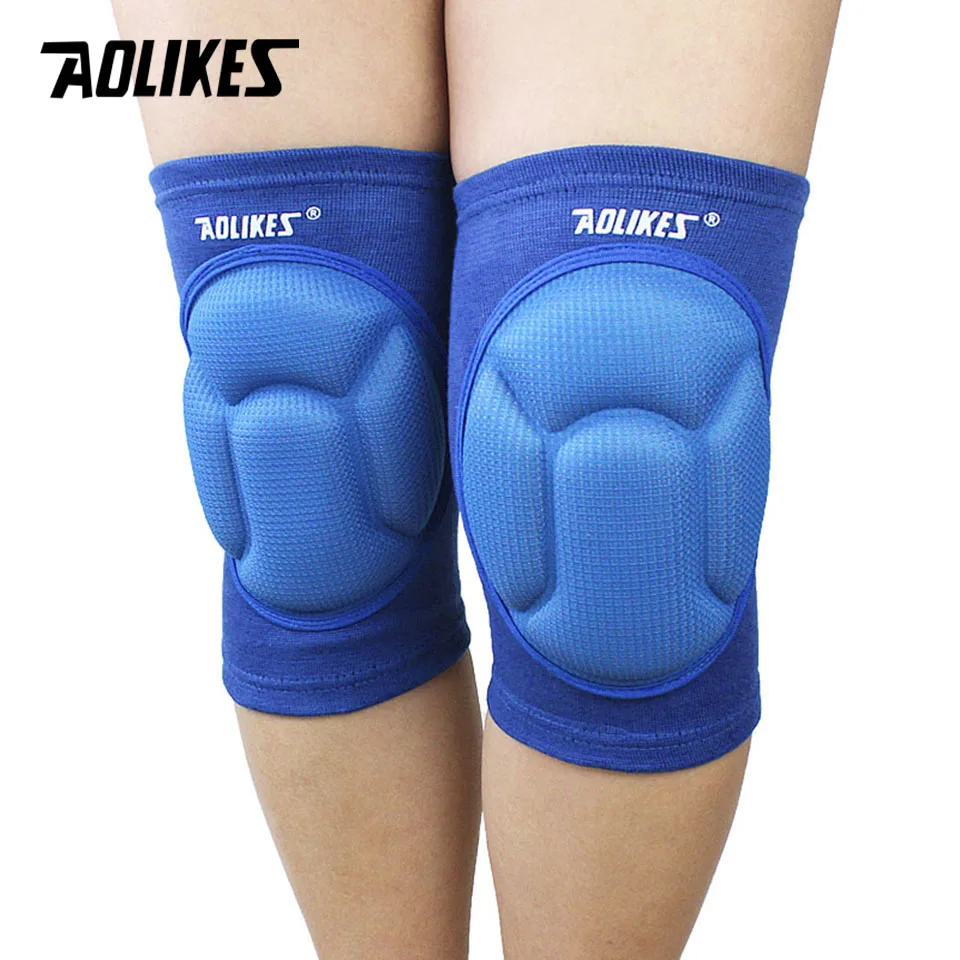 AOLIKES 1Pair Thicked Football Volleyball Extreme Sports Ski Knee Pads Fitness Knee Support Cycling Knee Protector Kneepad