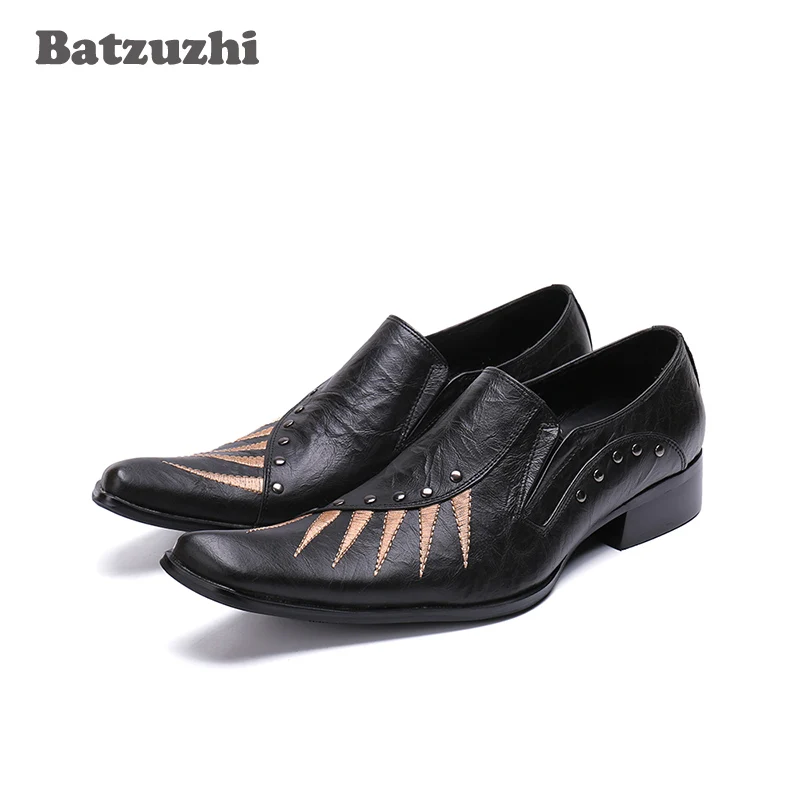 

Batzuzhi Luxury Handmade Men Shoes Black Genuine Leather Dress Shoes Men Formal Leather Shoes Business Man Zapatos Hombre