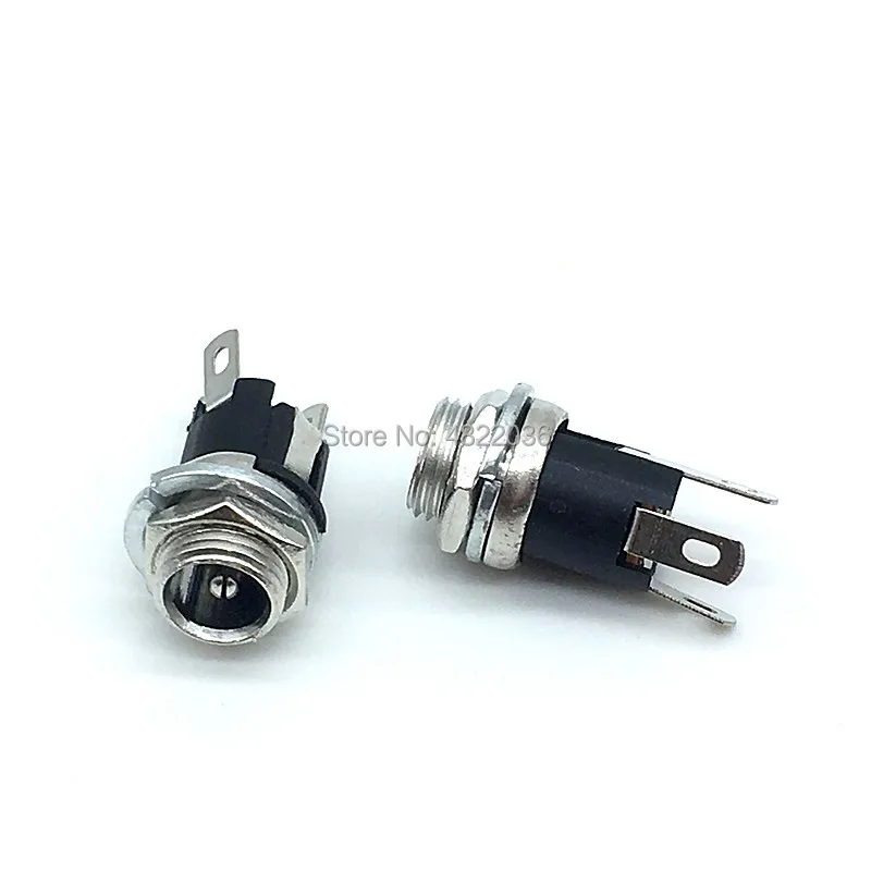 10PCS DC025M 5.5*2.1/2.5mm DC Socket With Nut 5.5x2.1/5.5x2.5 mm DC Power Jack Socket Female Panel Mount Connector